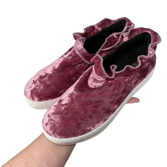 Opening Ceremony DiDi‎ Ruffle Ash Rose Platform Velvet Shoes Size 37 M New - Picture 6 of 12